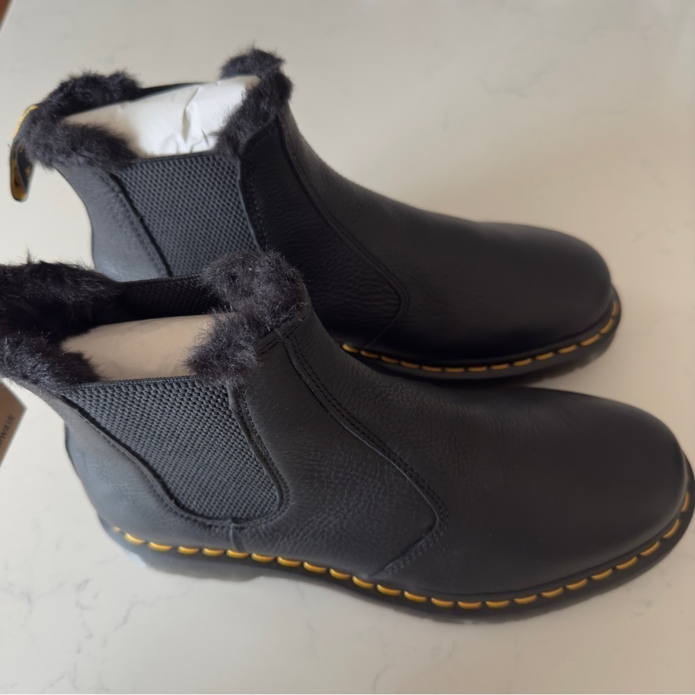 Dr. Martens Faux fur lined ambassador boots in black New in Box Size: 10M/11W - Picture 3 of 4
